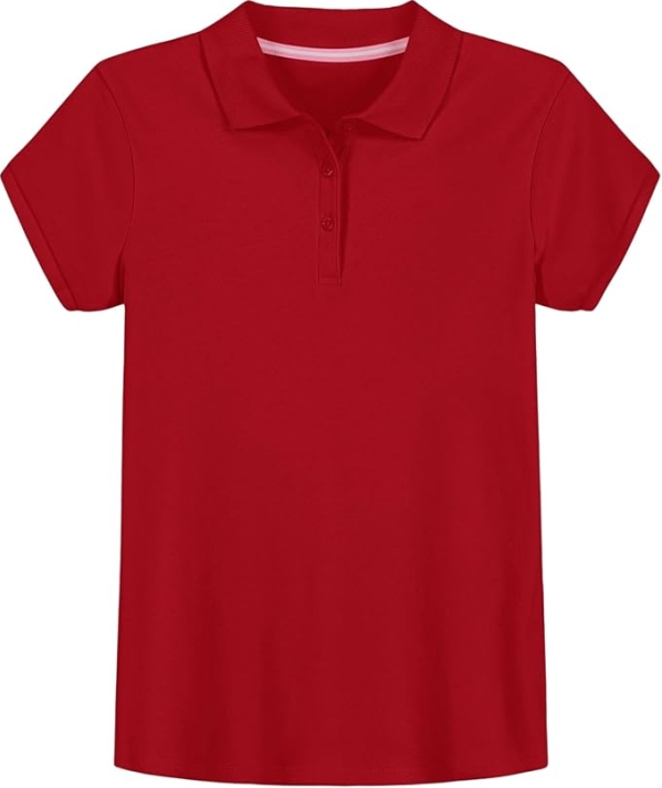 IZOD Girls' Soft Interlock School Uniform Polo