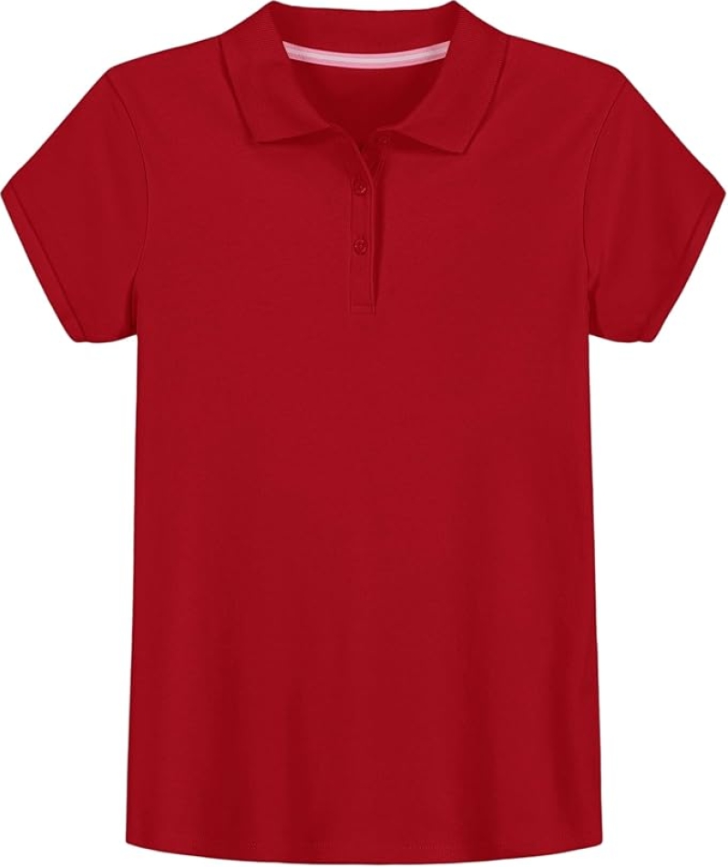 IZOD Girls' Soft Interlock School Uniform Polo