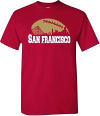 San Francisco Skyline Football Fan T-Shirt