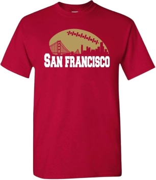 San Francisco Skyline Football Fan T-Shirt