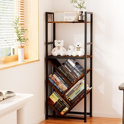 6-Tier Industrial Tree Bookshelf