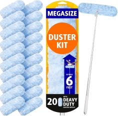 6 ft Extendable Duster Kit with 20 Swiffer-Compatible Refills