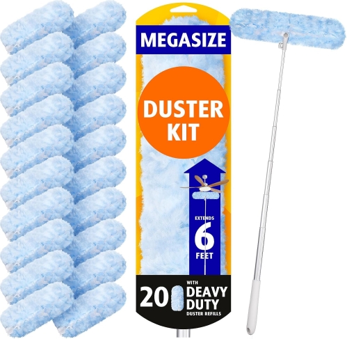 6 ft Extendable Duster Kit with 20 Swiffer-Compatible Refills