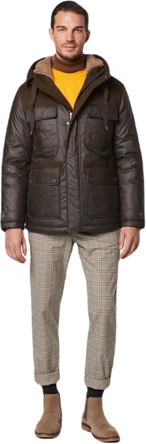 Andrew Marc Men's Sherpa-Lined Hooded Parka
