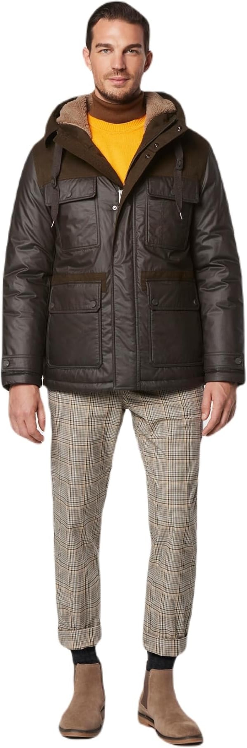 Andrew Marc Men's Sherpa-Lined Hooded Parka
