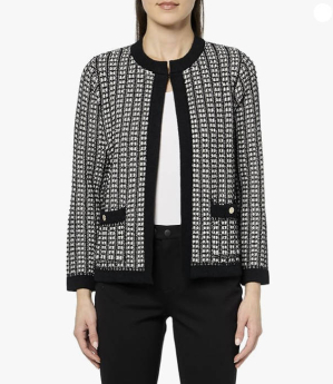 Anne Klein Textured Open-Front Cardigan