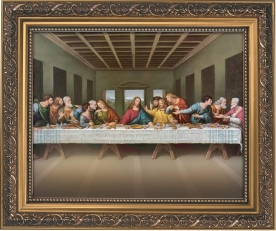 The Last Supper by Da Vinci - Ornate Gold Framed Art