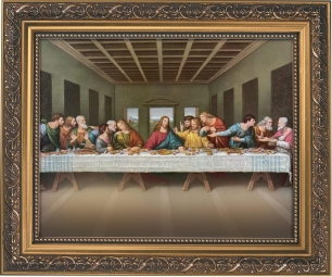 The Last Supper by Da Vinci - Ornate Gold Framed Art