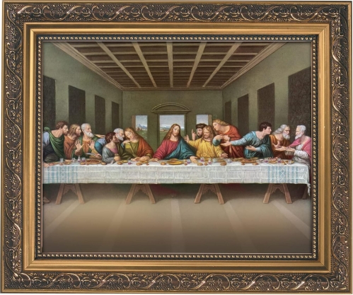 The Last Supper by Da Vinci - Ornate Gold Framed Art