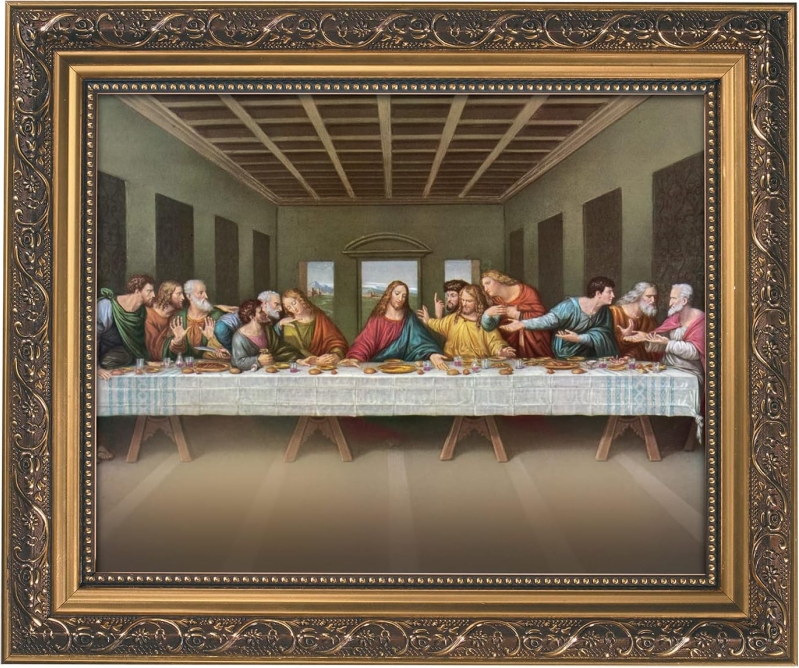 The Last Supper by Da Vinci - Ornate Gold Framed Art