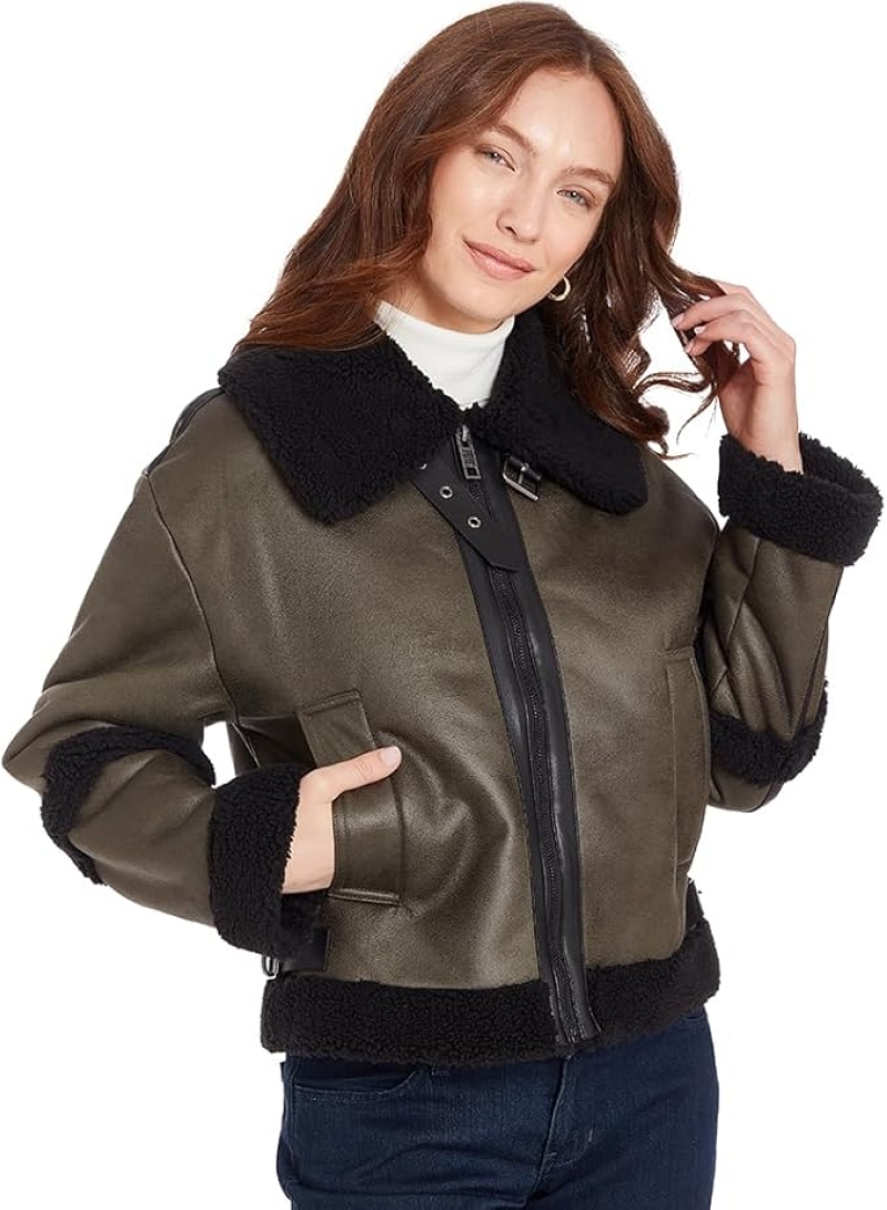 Frye Women's Faux Shearling Bomber Jacket