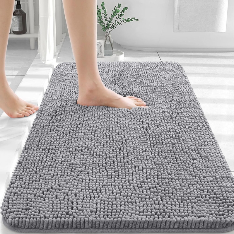 OLANLY Chenille Absorbent Bathroom Rug