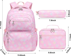 Mermaid Backpack and Lunch Box Set for Girls