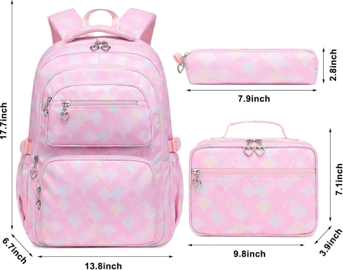 Mermaid Backpack and Lunch Box Set for Girls