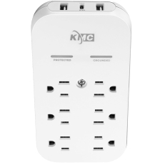 6-Outlet Surge Protector Wall Tap with USB-C
