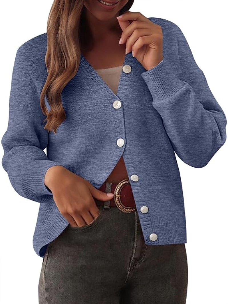 Caracilia Women's Wool Blend Classic Cardigan Sweater