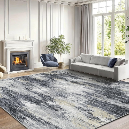 AMADA HOMEFURNISHING 8x10 Modern Abstract Washable Area Rug