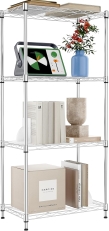 IZEUK 4-Tier Chrome Metal Wire Shelf - Versatile, Durable & Easy Assembly