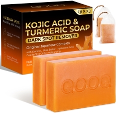 QOOQ Turmeric Kojic Acid Soap - Face & Body Wash for Dark Spots & Brightening