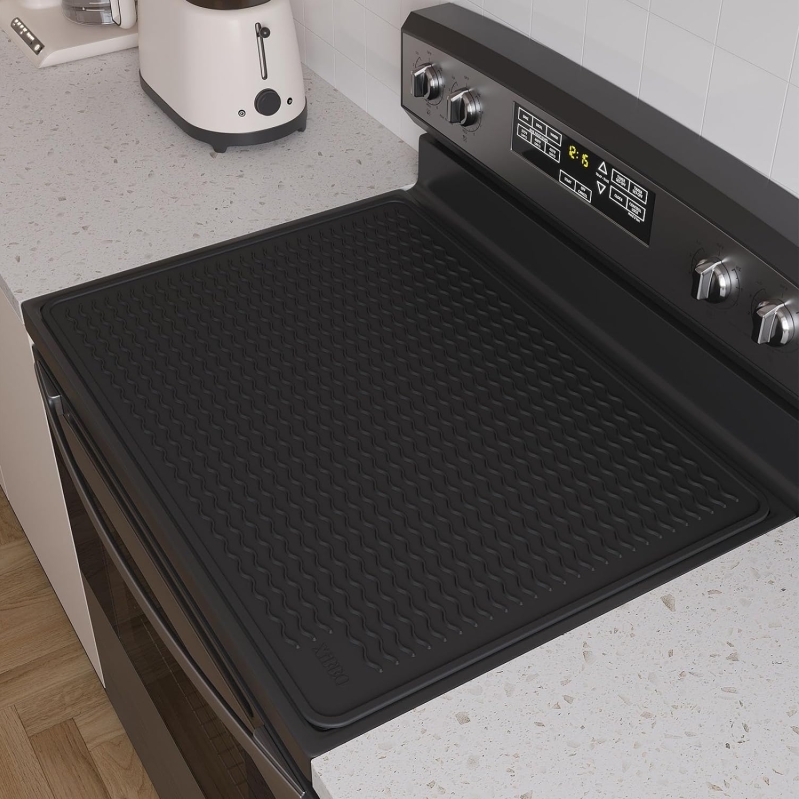 Silicone Electric Stove Top Cover - Heavy Duty, Heat Resistant Protector & Drying Mat