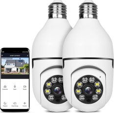 Light Bulb Security Camera (2-Pack) - HD Pan Tilt 360° Wireless WiFi Floodlight