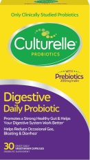 Culturelle Daily Probiotic Capsules - LGG Strain for Digestive & Gut Health (30 Count)