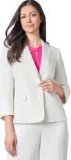 Kasper Women's Linen Blend Jacket - Stylish & Lightweight with Button Sleeves