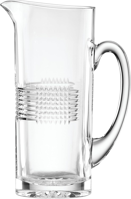 Reed & Barton Sloane Crystal Pitcher | 44 oz Crosshatch Barware for Entertaining
