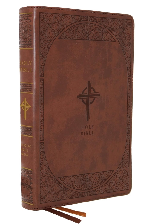 NABRE Catholic Bible, Large Print Edition | Brown Leathersoft, Comfort Print & Study Notes