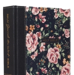 NKJV Journal the Word Bible | Wide Margin, Gray Floral Cloth Cover, Red Letter & Comfort Print