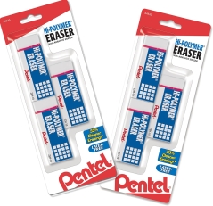 Pentel Hi-Polymer Block Eraser (6 Pack) | Large, White, Latex-Free for Clean Erasing