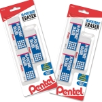 Pentel Hi-Polymer Block Eraser (6 Pack) | Large, White, Latex-Free for Clean Erasing