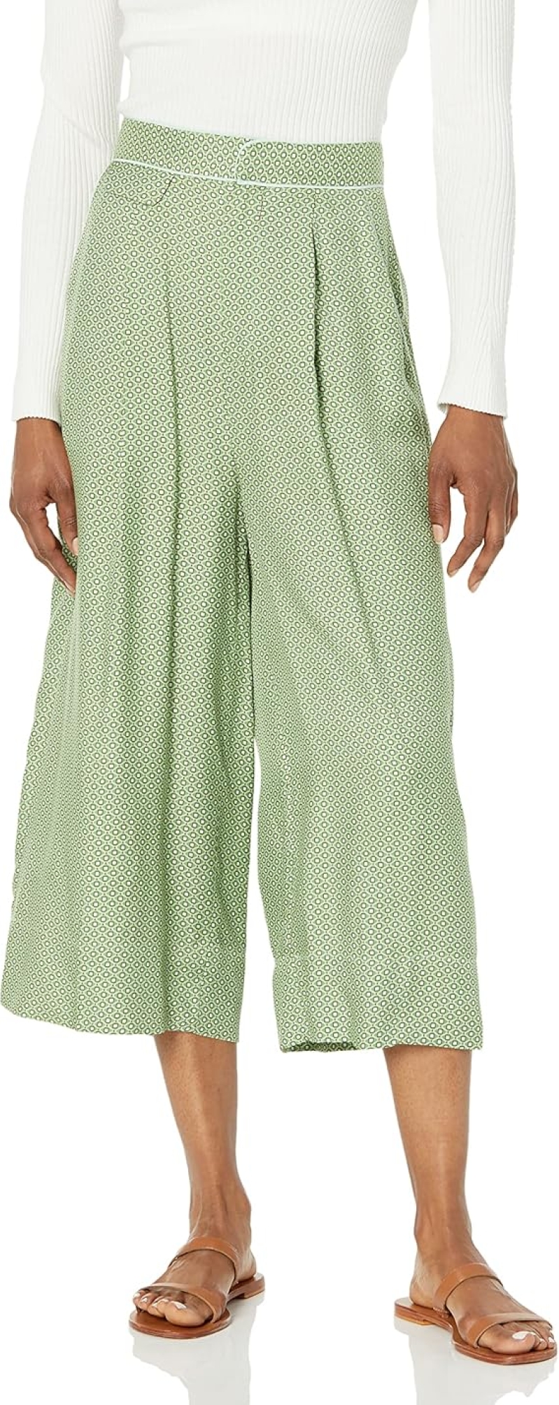 Equipment Women's Allete Wide Leg Cropped Pant | Printed Rayon Silk Blend