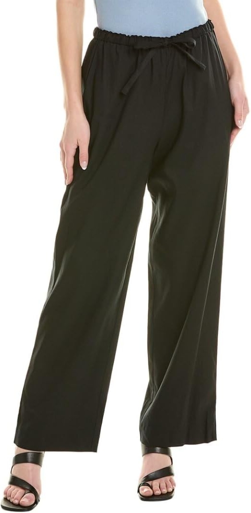 Rebecca Taylor Women's Stretch Linen Pull-On Pant | Viscose Blend with Drawstring