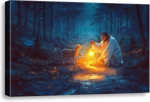 Jesus and Lost Lamb Canvas Wall Art (24