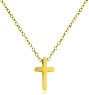 18K Gold Plated Cross Necklace for Women | Adjustable Faith Pendant & 316 Stainless Steel