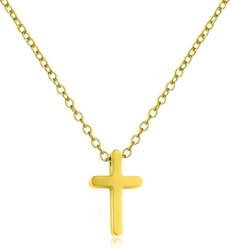 18K Gold Plated Cross Necklace for Women | Adjustable Faith Pendant & 316 Stainless Steel