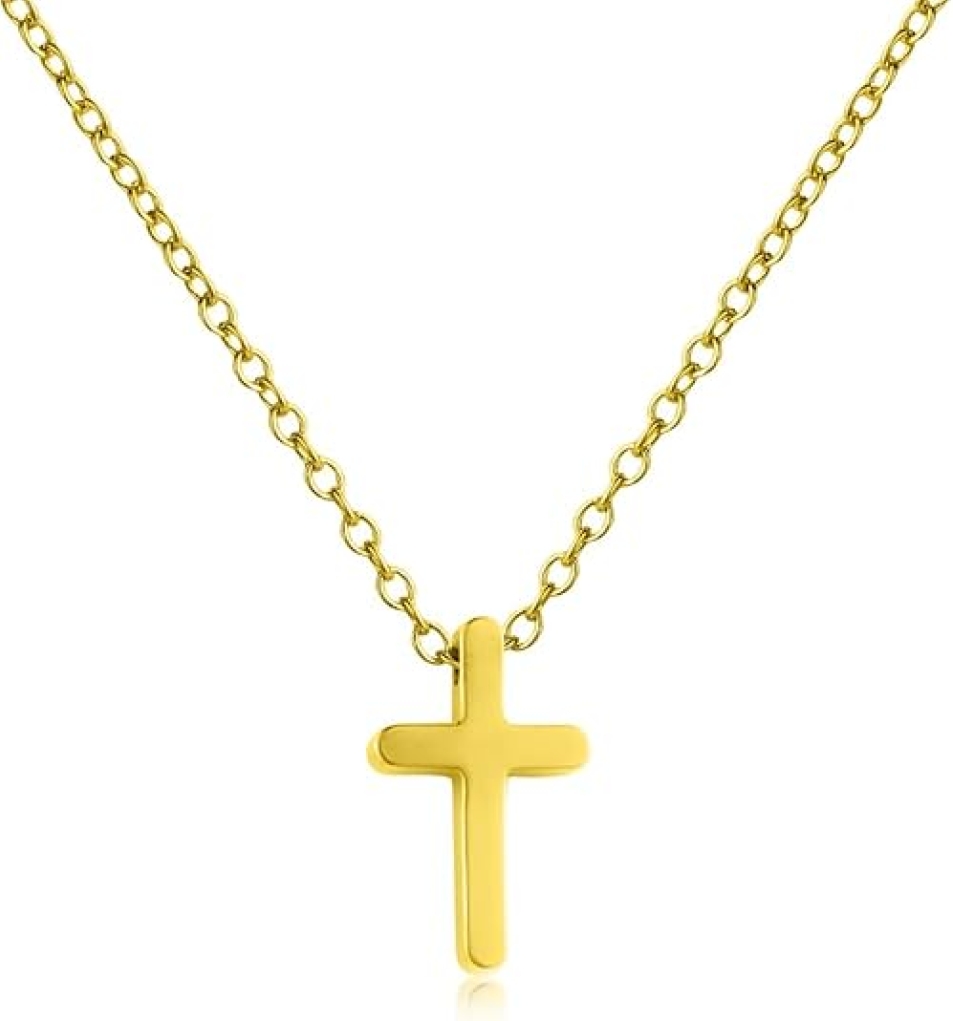 18K Gold Plated Cross Necklace for Women | Adjustable Faith Pendant & 316 Stainless Steel