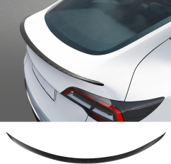 Real Carbon Fiber Rear Spoiler & Center Console Kit for 2021-2024 Tesla Model Y | Matte Black (Set of 3)