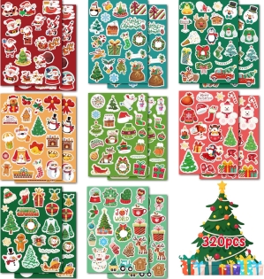 OHOME 320 PCS Christmas Stickers for Kids | Stocking Stuffers, Party Favors & Holiday Crafts