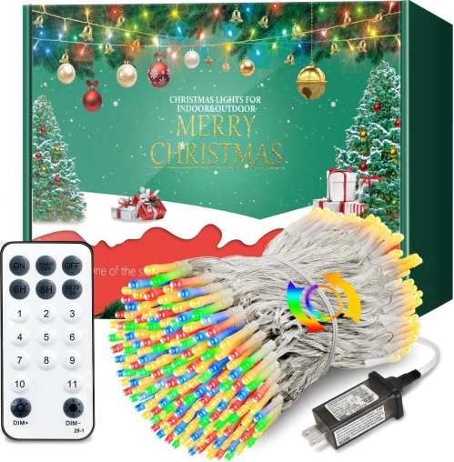 100FT Color Changing LED Christmas String Lights (300 LEDs) | 11 Modes, Timer & Remote Control