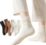 Flydo 6 Pack: Cute Cotton Crew Socks for Women - Soft, Casual & Aesthetic Athletic Wear