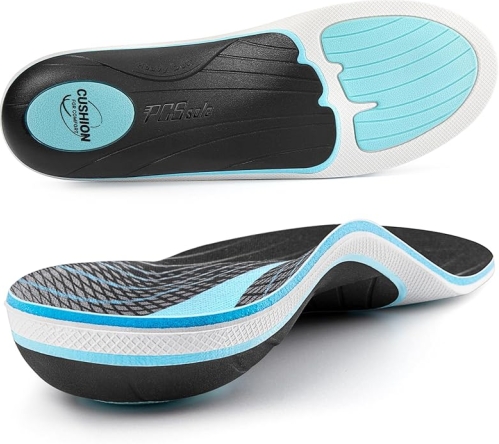 PCSsole Heavy Duty Plantar Fasciitis Insoles for Men & Women (220+ lbs) – High Arch Support, Orthotic Pain Relief for Flat Feet & Work Boots