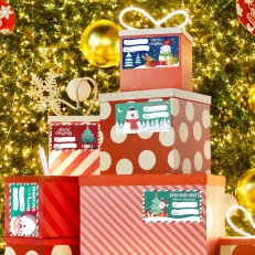 OHOME 500 PCS Christmas Gift Tags Stickers – Self-Adhesive Name Tags for Presents, Wrapping Paper & Holiday Decorations (2.95 x 1.6 in)