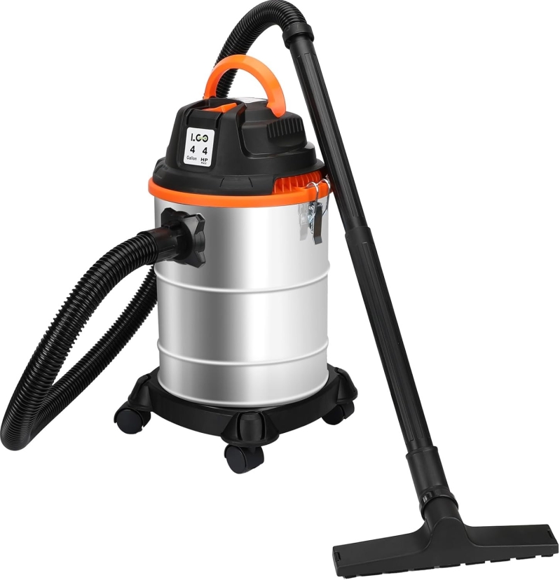 LIGO 4 Gallon Wet/Dry Shop Vacuum | 4 HP Stainless Steel for Garage & Car