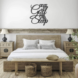 &quot;Give It to God &amp; Go to Sleep&quot; Cursive Metal Wall Art | Peaceful Christian Decor