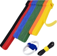 80pcs Reusable Multicolor Cable Ties: 4, 6, 8 Inch Hook and Loop Cord Management Ties for Electronics & Home Office