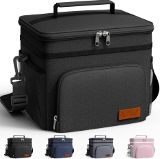 HOTOR Insulated Lunch Box for Men & Women: Leak-Proof Cooler Bag with 4 Pockets & Adjustable Strap