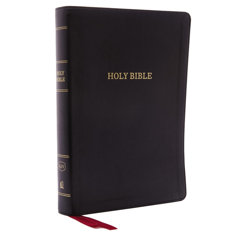 KJV Holy Bible, Giant Print Center-Column Reference Bible, Deluxe Black Leathersoft