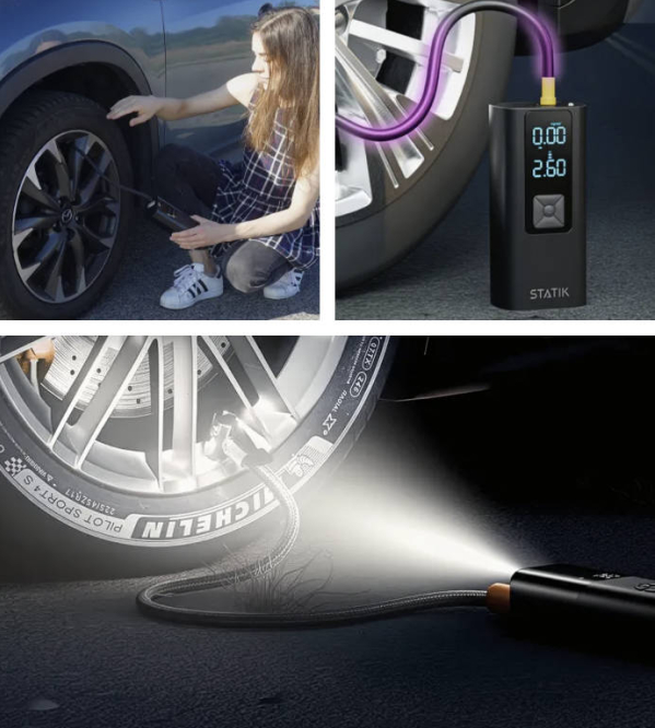 TireHero Smart Portable Air Pump: Cordless Tire Inflator with 6000mAh Power Bank